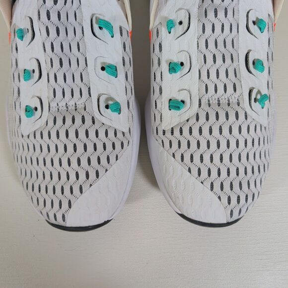 Nike LeBron Witness 5 sneakers white, clear jade, and total orange color main image 5